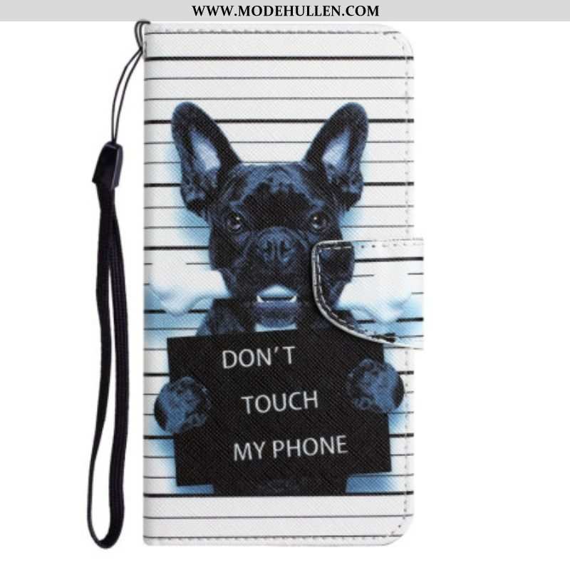 Lederhüllen Für Samsung Galaxy A54 5G Mit Kordel Hund Nicht Berühren Mit Lanyard