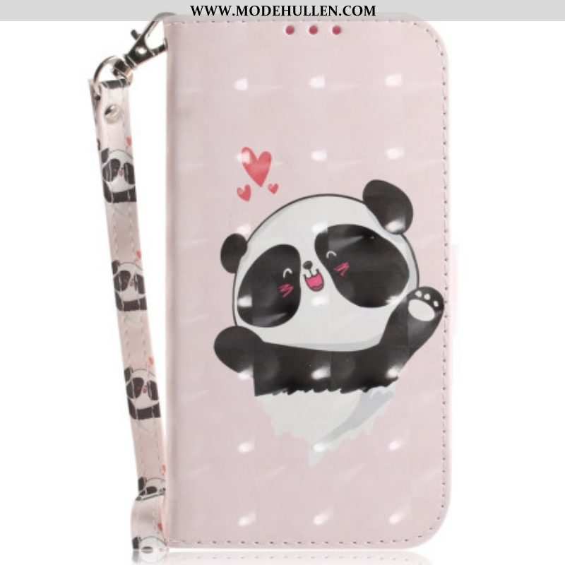 Lederhüllen Für Samsung Galaxy M13 Love Panda Mit Schlüsselband