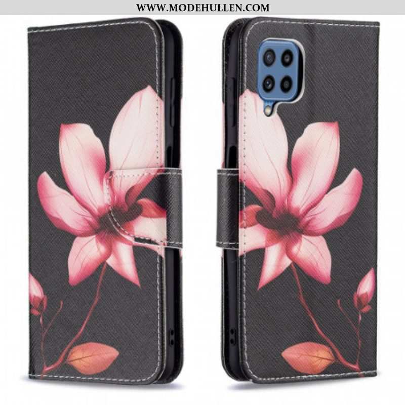Lederhüllen Für Samsung Galaxy M32 Pinke Blume
