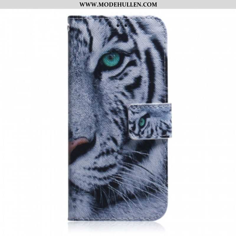 Lederhüllen Für Samsung Galaxy M52 5G Weißer Tiger