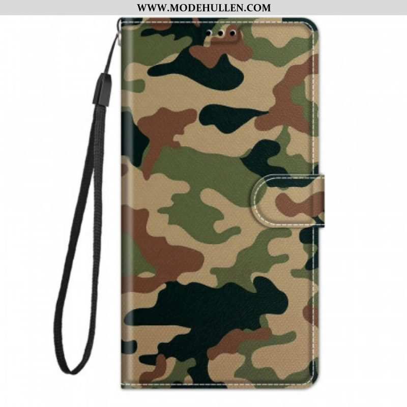 Lederhüllen Für Samsung Galaxy M53 5G Mit Kordel Riemchen-camouflage