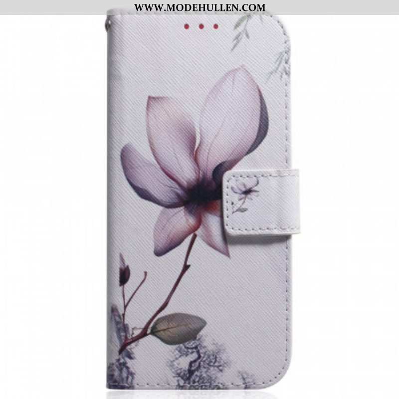 Lederhüllen Für Samsung Galaxy M53 5G Pinke Blume