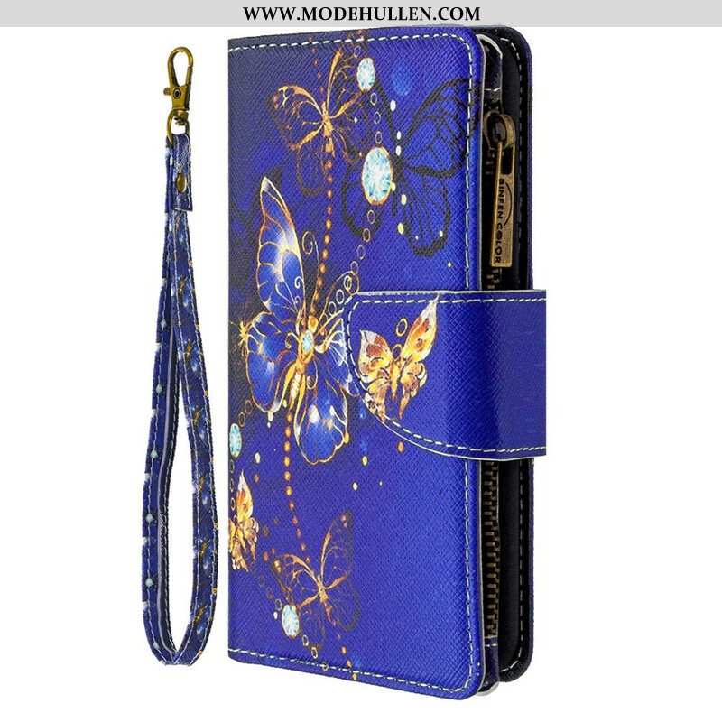 Lederhüllen Für Samsung Galaxy S20 Ultra Reißverschlusstasche Mit Schmetterlingen