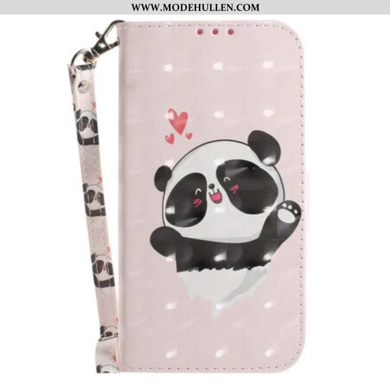 Lederhüllen Für Samsung Galaxy S21 FE Mit Kordel Panda Love Mit Schlüsselband