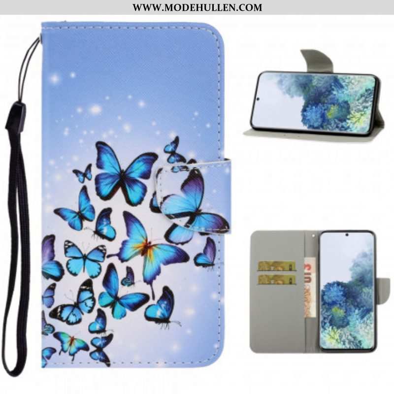 Lederhüllen Für Samsung Galaxy S21 Ultra 5G Mit Kordel Variationen Von Schmetterlingsriemen