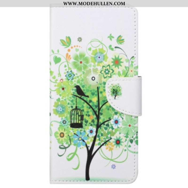 Lederhüllen Für Samsung Galaxy S23 5G Baum Mit Grünen Blättern