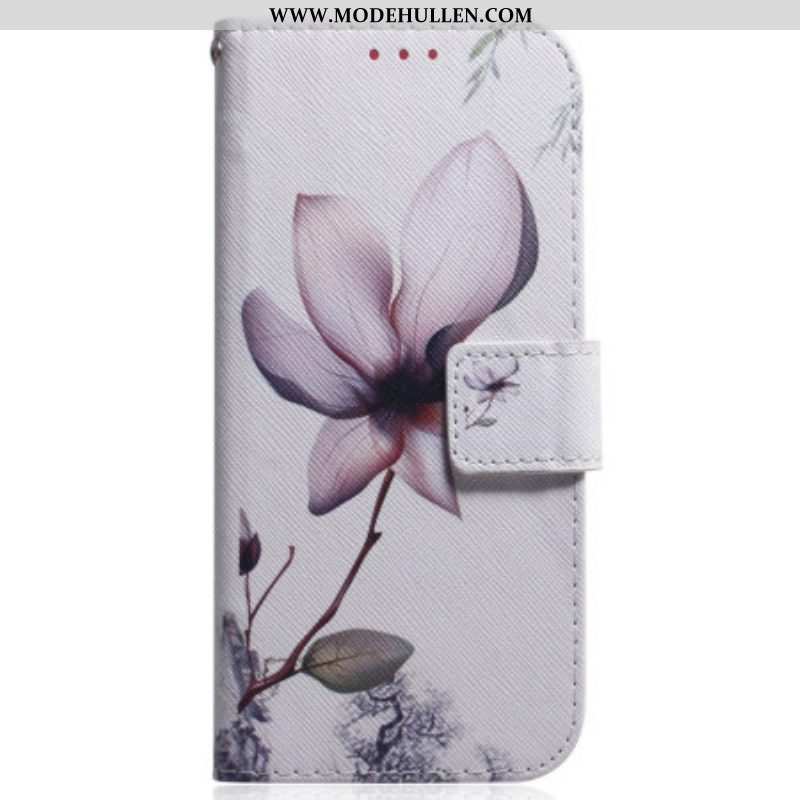 Lederhüllen Für Samsung Galaxy S23 5G Pinke Blume