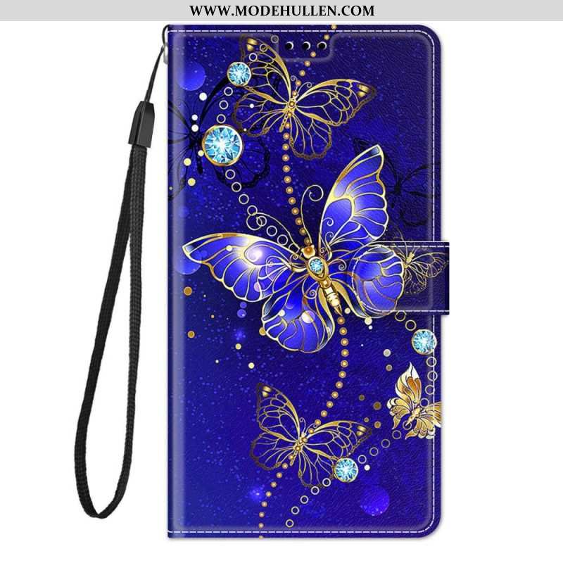Lederhüllen Für Xiaomi 12 / 12X Schmetterlingsfächer Mit Schlüsselband