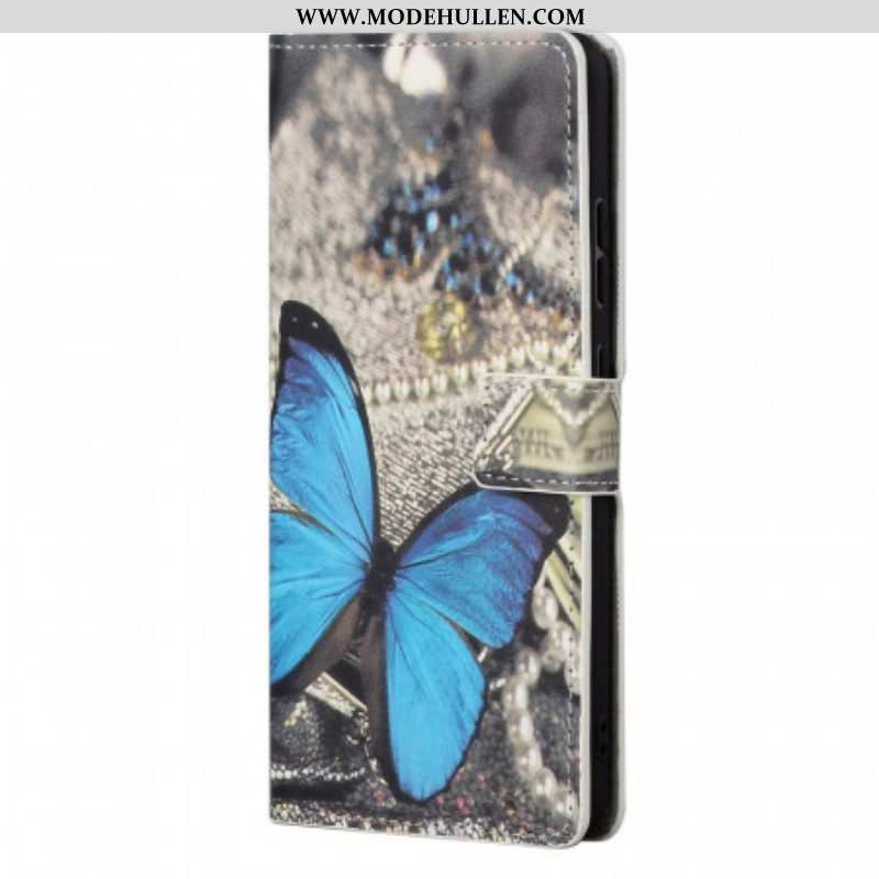 Lederhüllen Für Xiaomi Redmi Note 11 / 11S Blauer Schmetterling