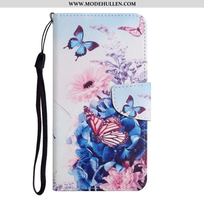 Lederhüllen Für Xiaomi Redmi Note 11 Pro Plus 5G Blumenstrauß Und Schmetterlinge