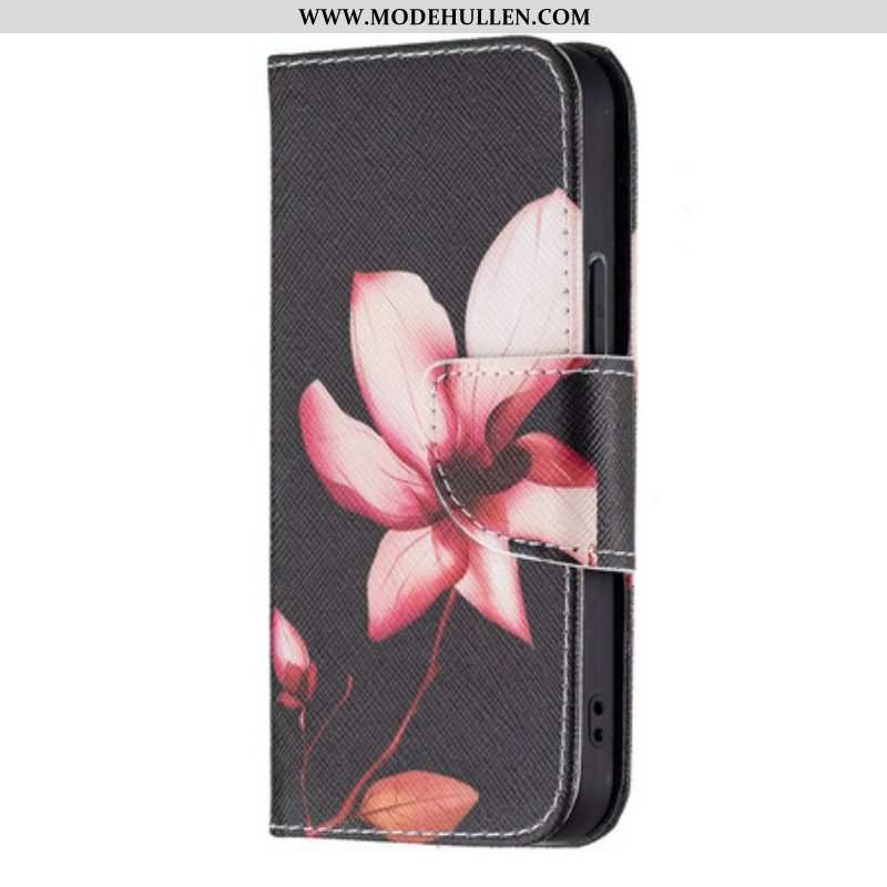 Lederhüllen Für iPhone 13 Mini Pinke Blume
