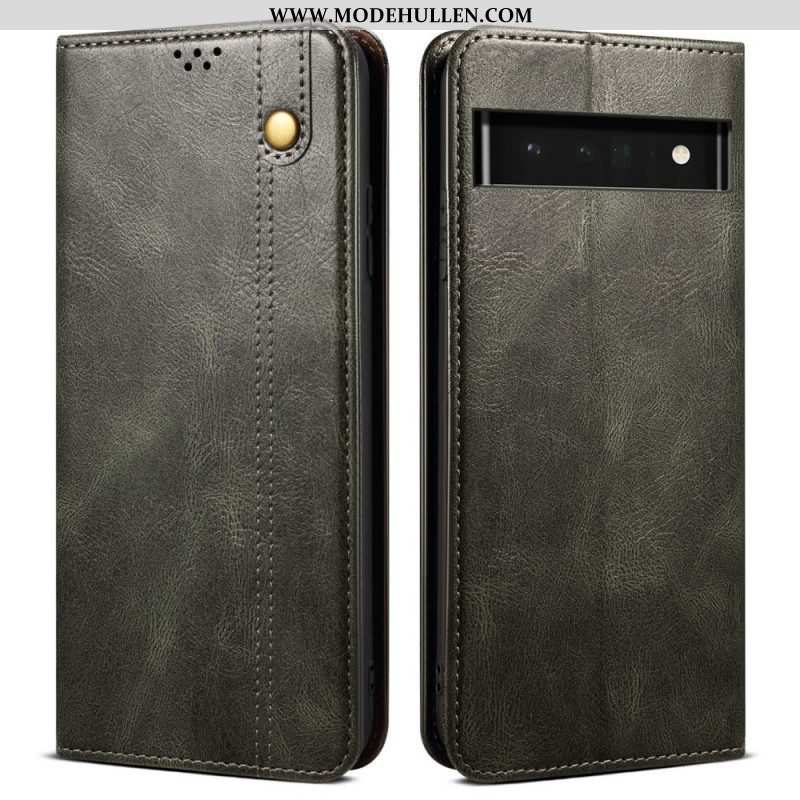 Schutzhülle Für Google Pixel 6 Pro Flip Case Gewachstes Kunstleder