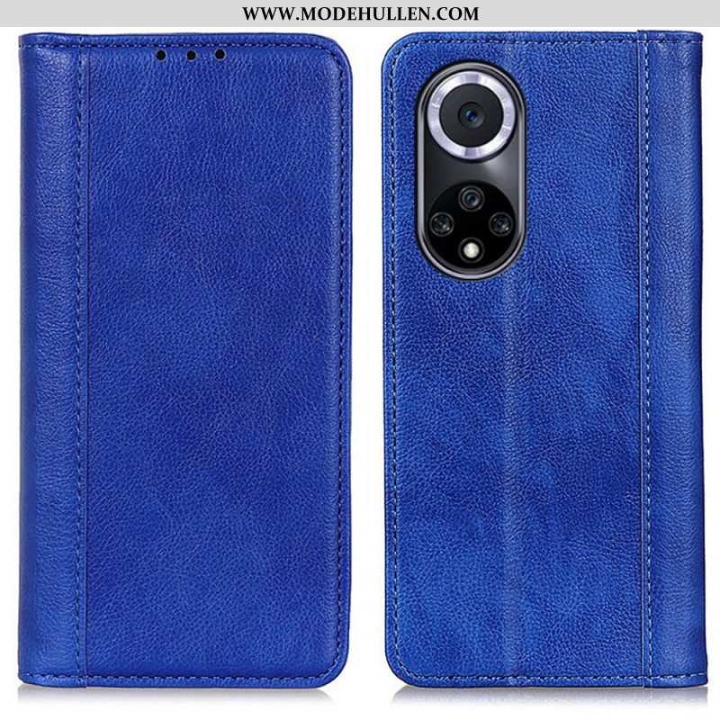 Schutzhülle Für Honor 50 Flip Case Eleganz Aus Gespaltenem Litschi-leder