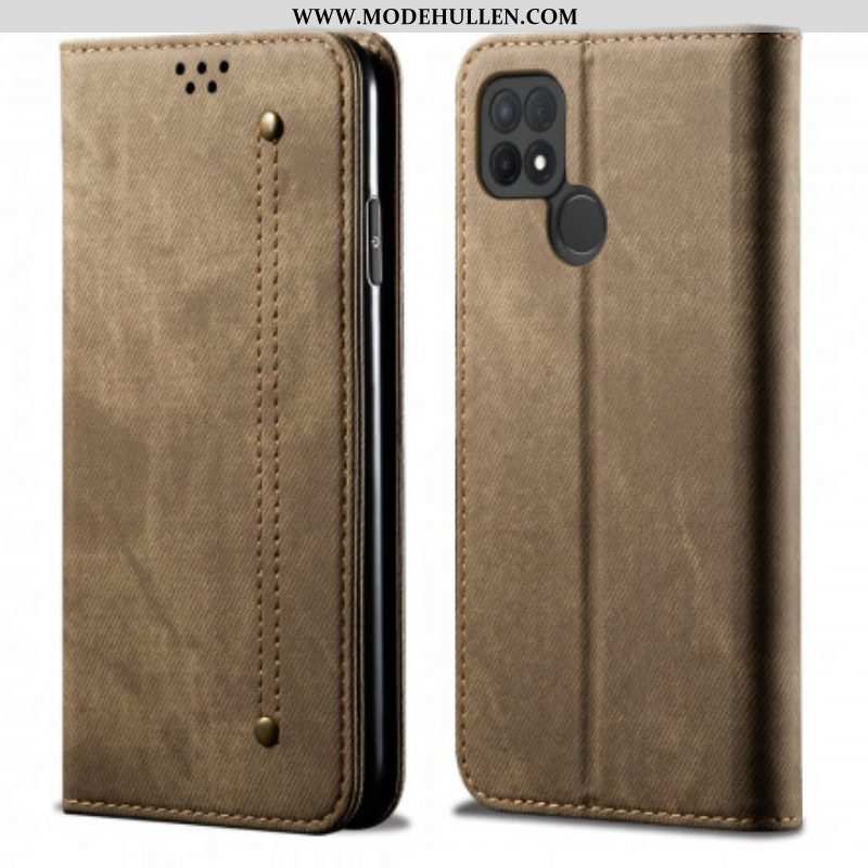 Schutzhülle Für Oppo A15 Flip Case Kunstleder-jeans-textur