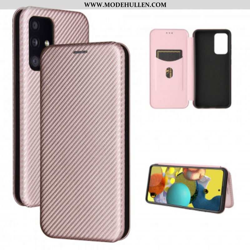 Schutzhülle Für Samsung Galaxy A52 4G / A52 5G / A52s 5G Flip Case Kohlefaser