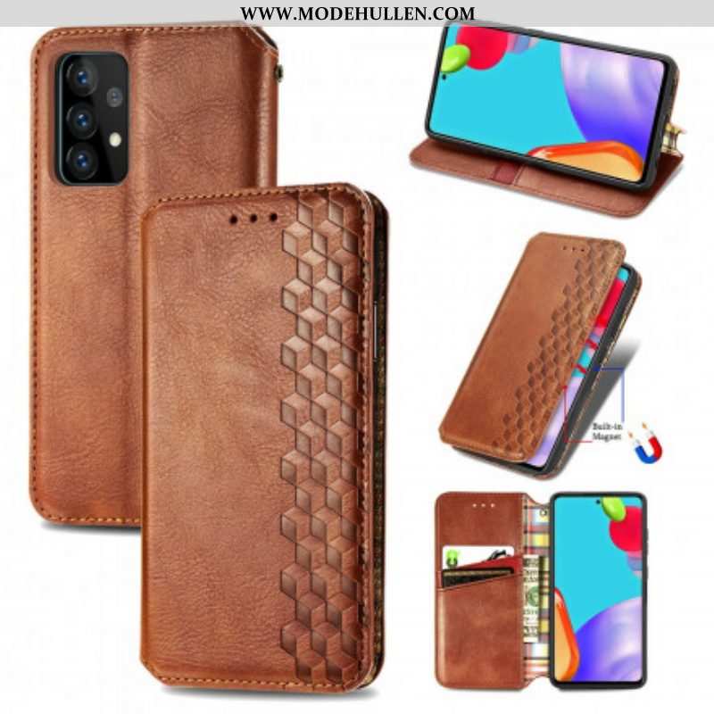 Schutzhülle Für Samsung Galaxy A52 4G / A52 5G / A52s 5G Flip Case Rautenstruktur In Lederoptik