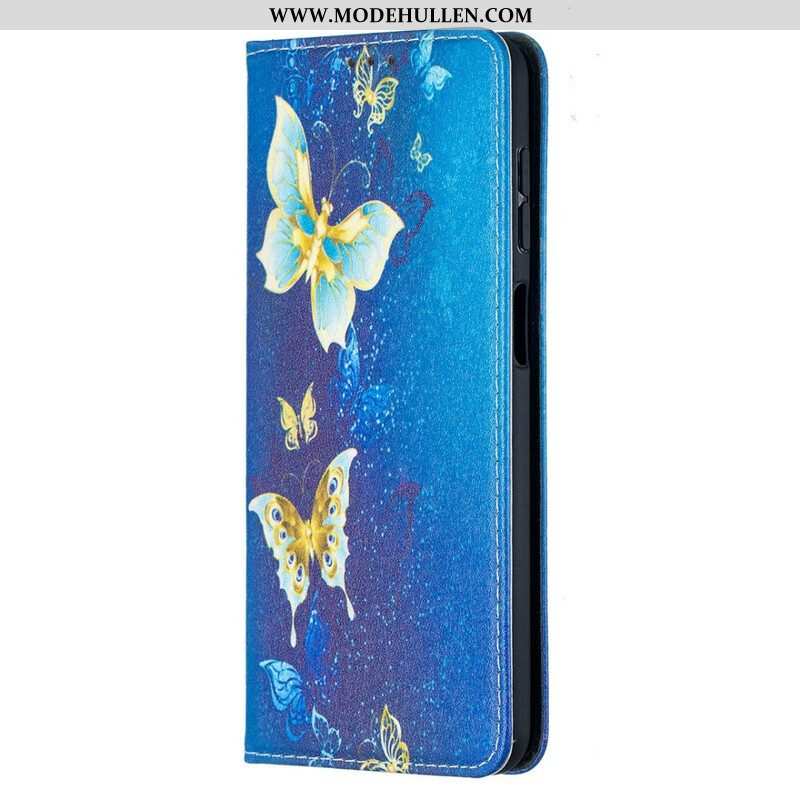 Schutzhülle Für Samsung Galaxy M12 / A12 Flip Case Bunte Schmetterlinge