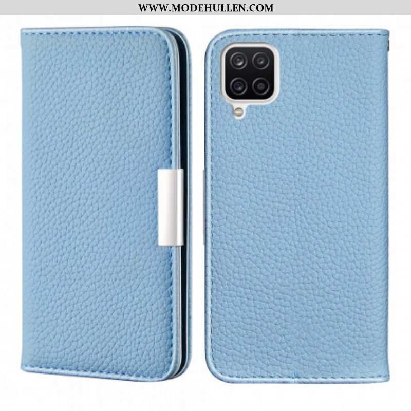 Schutzhülle Für Samsung Galaxy M12 / A12 Flip Case Kunstleder Litschi Ultra Chic