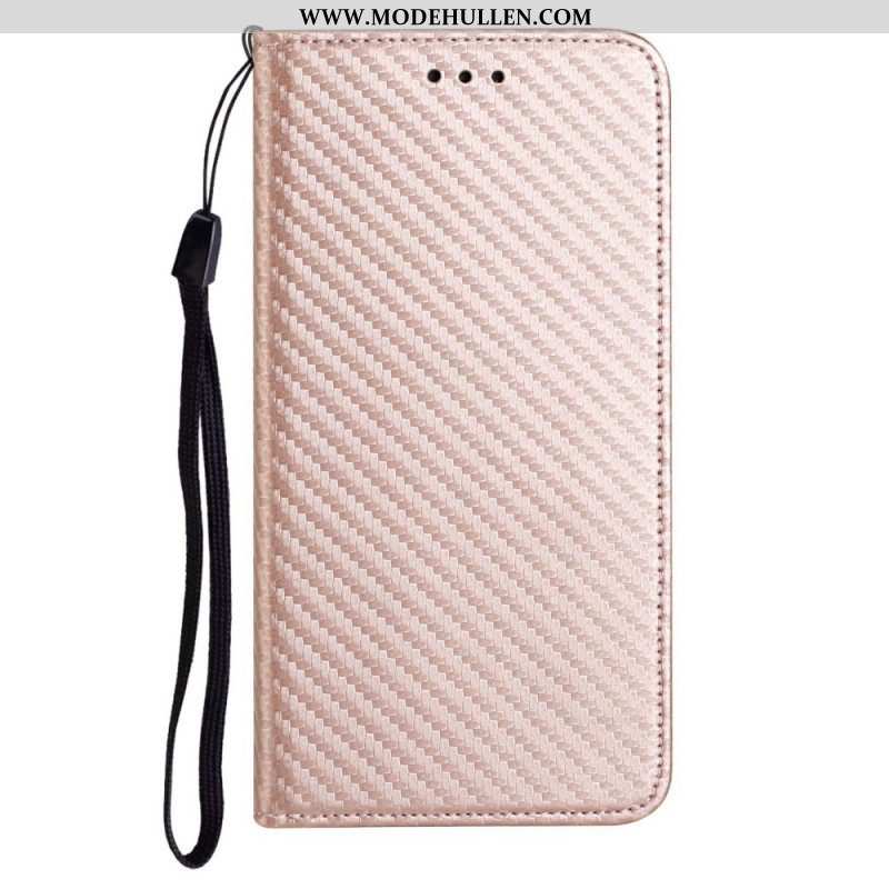 Schutzhülle Für Samsung Galaxy M12 / A12 Mit Kordel Flip Case Kohlefaserarmband