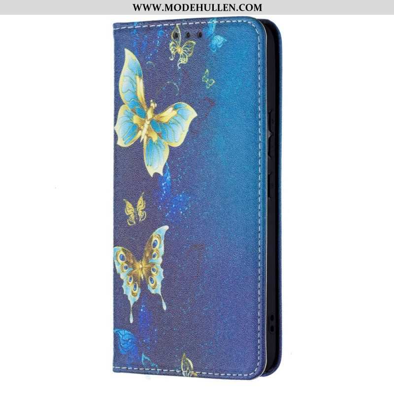Schutzhülle Für Samsung Galaxy S22 5G Flip Case Bunte Schmetterlinge