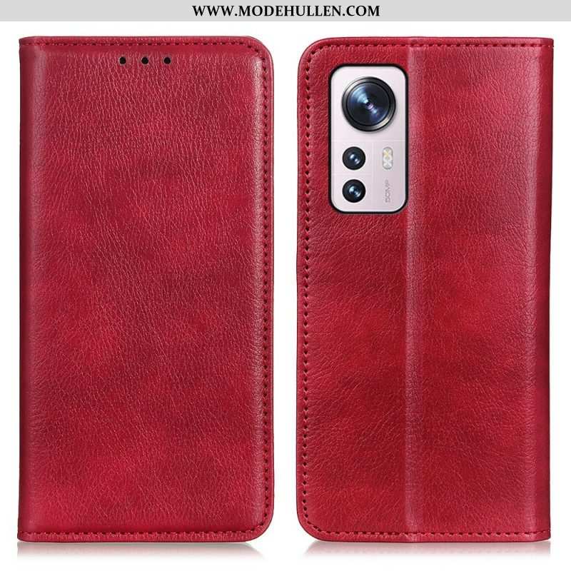 Schutzhülle Für Xiaomi 12 / 12X Flip Case Litschi-spaltleder-textur