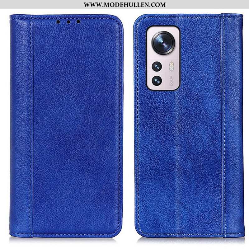 Schutzhülle Für Xiaomi 12 Pro Flip Case Farbige Version Aus Spaltleder