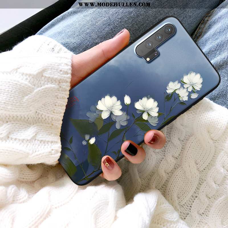 Hülle Honor 20 Pro Nubuck Persönlichkeit Kreativ Handy Kunst Case Prägung Dunkelblau