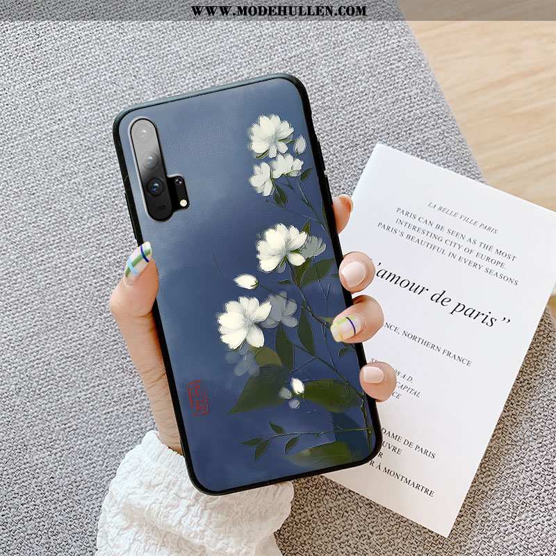 Hülle Honor 20 Pro Nubuck Persönlichkeit Kreativ Handy Kunst Case Prägung Dunkelblau