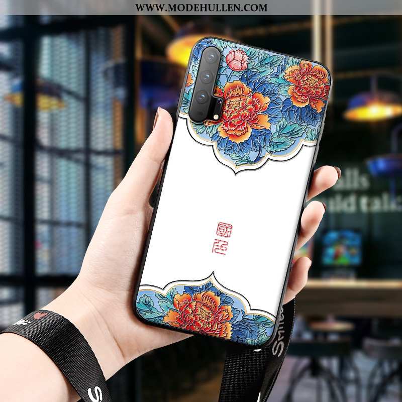 Hülle Honor 20 Pro Prägung Retro Trend Dreidimensional Anti-sturz Case Weiche Weiße