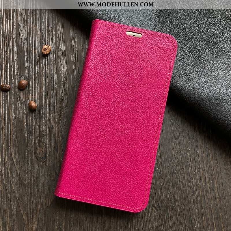 Hülle Honor 30 Pro Echt Leder Muster Case Halterung Rot Handy Rosa