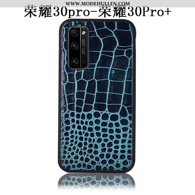 Hülle Honor 30 Pro Muster Schutz Handy Lederhülle Case Krokodilmuster Braun