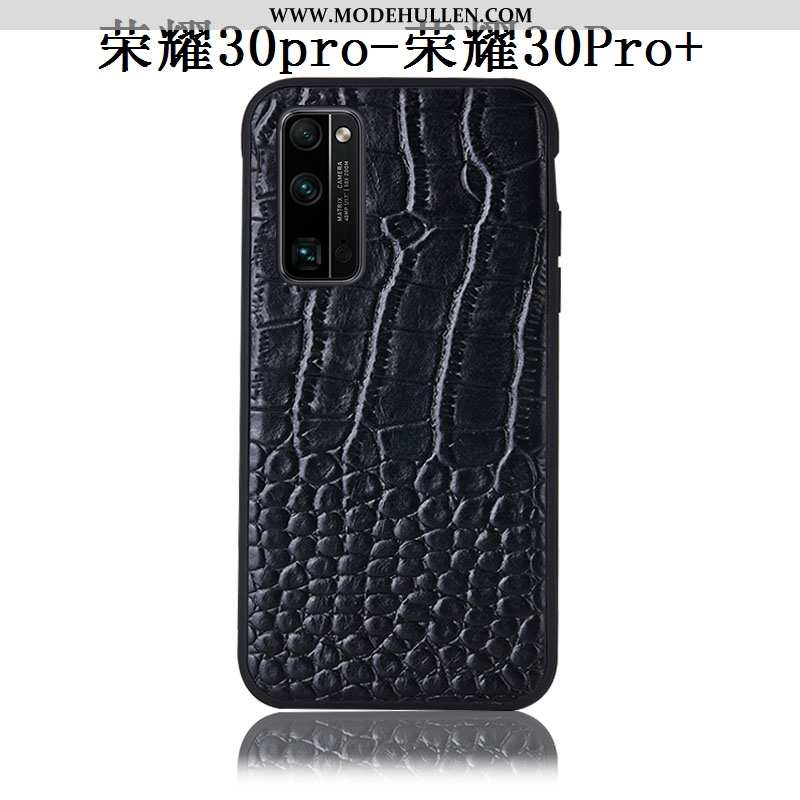 Hülle Honor 30 Pro Muster Schutz Handy Lederhülle Case Krokodilmuster Braun