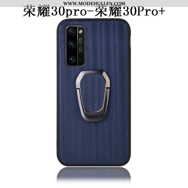 Hülle Honor 30 Pro Schutz Echt Leder Halterung Dunkelblau Farbverlauf Case Handy