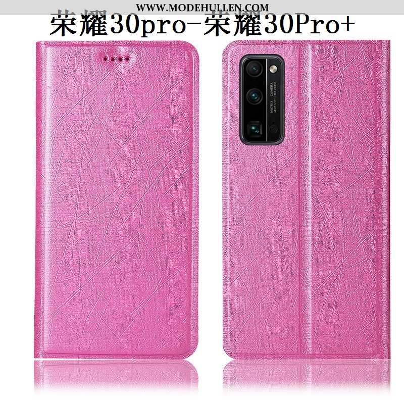 Hülle Honor 30 Pro Schutz Lederhülle Alles Inklusive Handy Seide Folio Anti-sturz Rosa