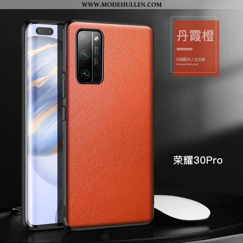 Hülle Honor 30 Pro Schutz Persönlichkeit Case Trend Echt Leder Top Leder Orange