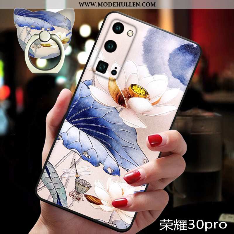 Hülle Honor 30 Pro Silikon Schutz Weiche Alles Inklusive Anti-sturz Chinesische Art Handy Blau