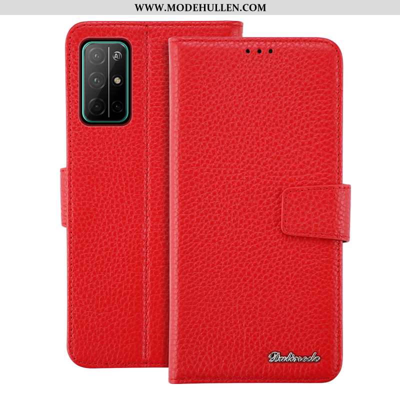 Hülle Honor 30s Geldbörse Echt Leder Handy Schwarz