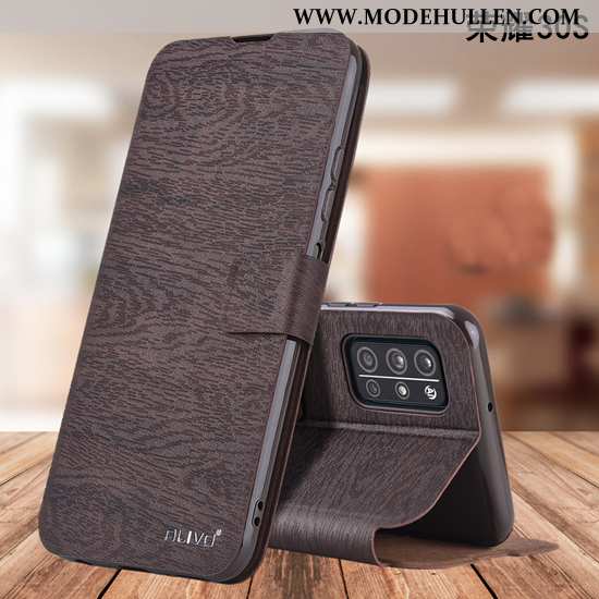 Hülle Honor 30s Schutz Lederhülle Handy Folio Dunkelblau Silikon