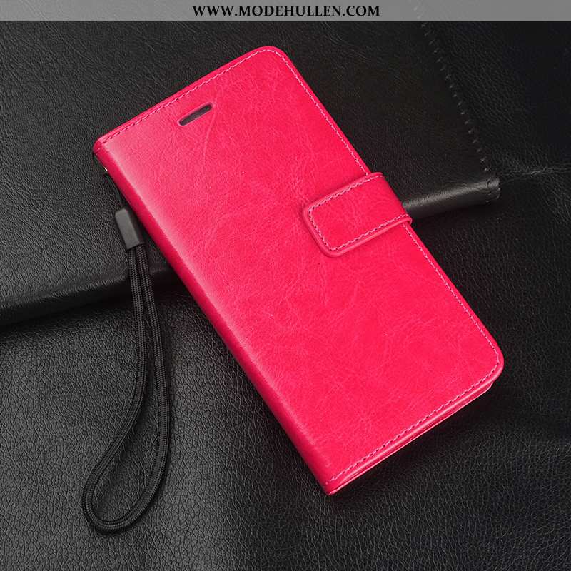 Hülle Honor 9x Pro Schutz Lederhülle Clamshell Silikon Rot Einfassung Rosa