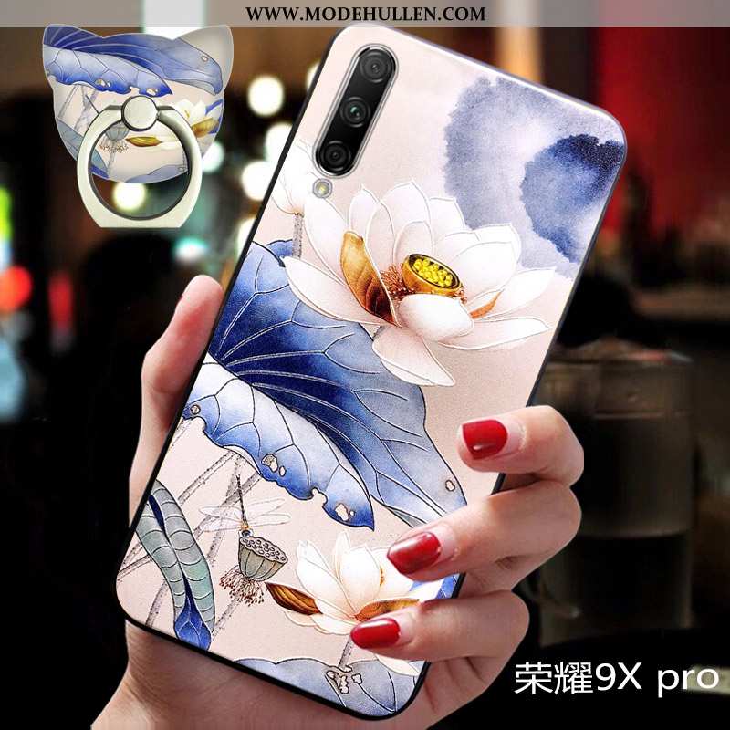 Hülle Honor 9x Pro Silikon Schutz Anti-sturz Trend Weiche Chinesische Art Super Blau