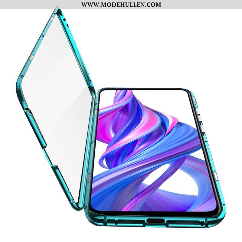 Hülle Honor 9x Schutz Glas Handy Doppelseitig Grün Case Magnetismus