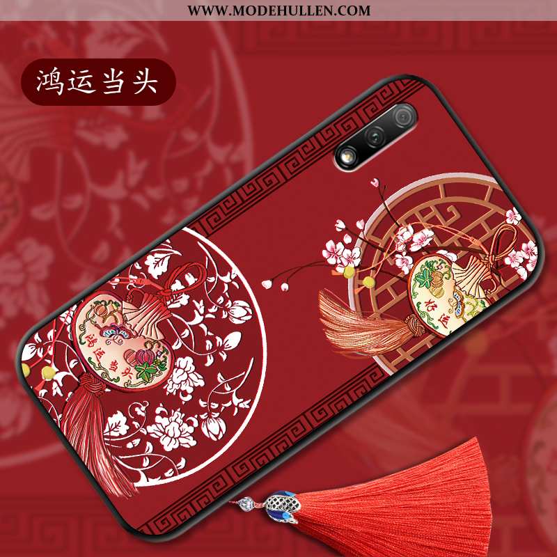 Hülle Honor 9x Super Weiche Anti-sturz Rosa Handy Chinesische Art Geschnitzt