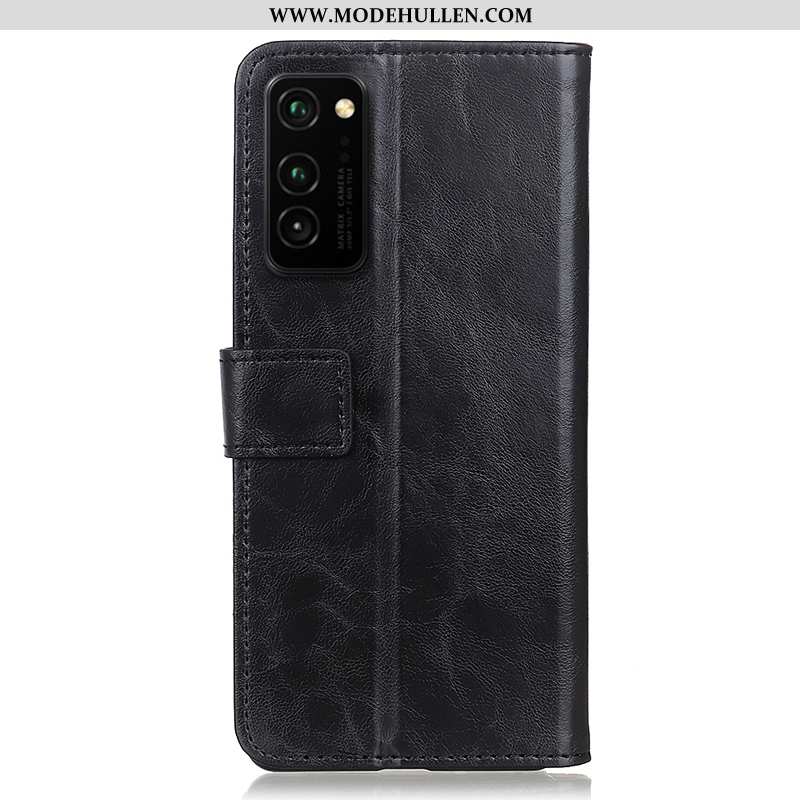 Hülle Honor View30 Pro Lederhülle Handy Folio Business Anti-sturz Case Schwarz