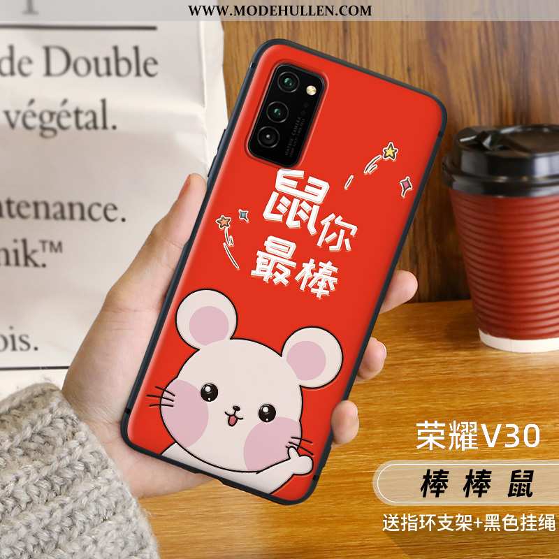 Hülle Honor View30 Pro Persönlichkeit Kreativ Rot Katzen Case Handy Ratte Rote