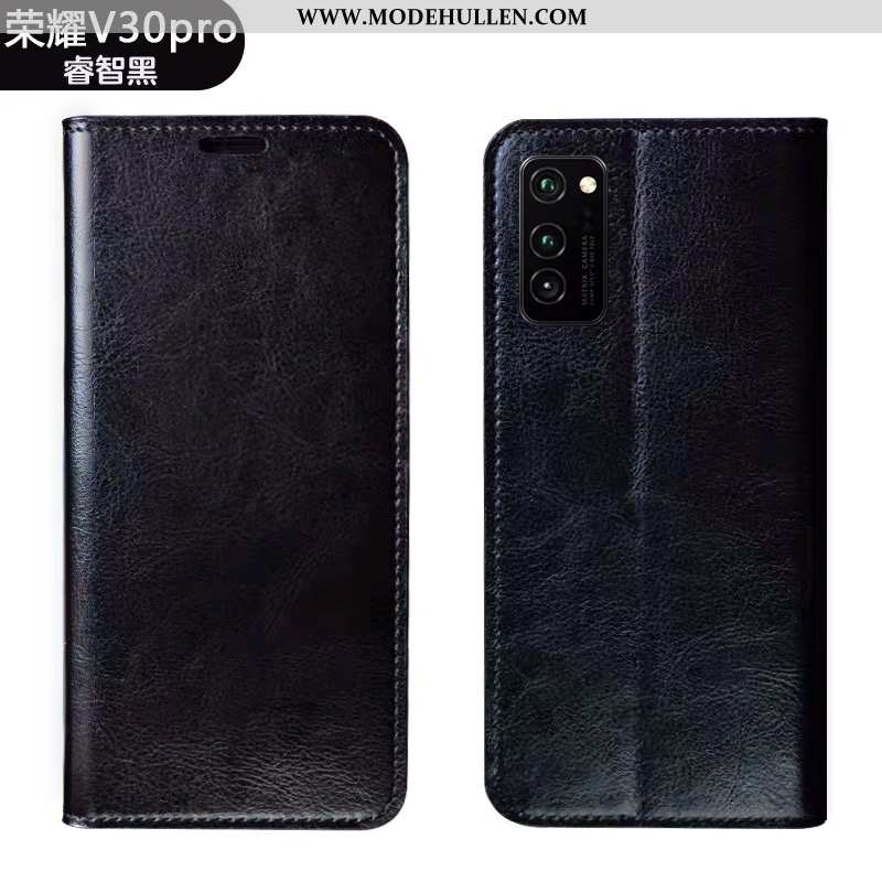 Hülle Honor View30 Pro Schutz Echt Leder Anti-sturz Handy Case Folio Braun