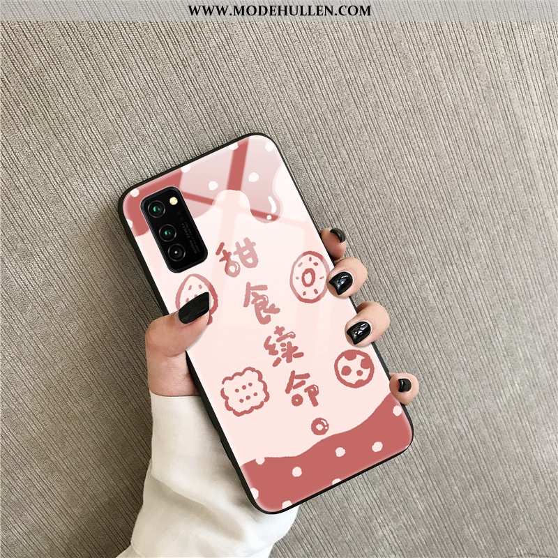 Hülle Honor View30 Pro Schutz Glas Rot Frisch Erdbeere Handy Rote