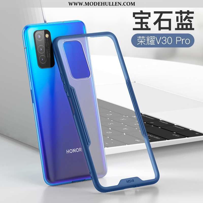 Hülle Honor View30 Pro Weiche Dünne Handy Schutz Blau Transparent Schwer