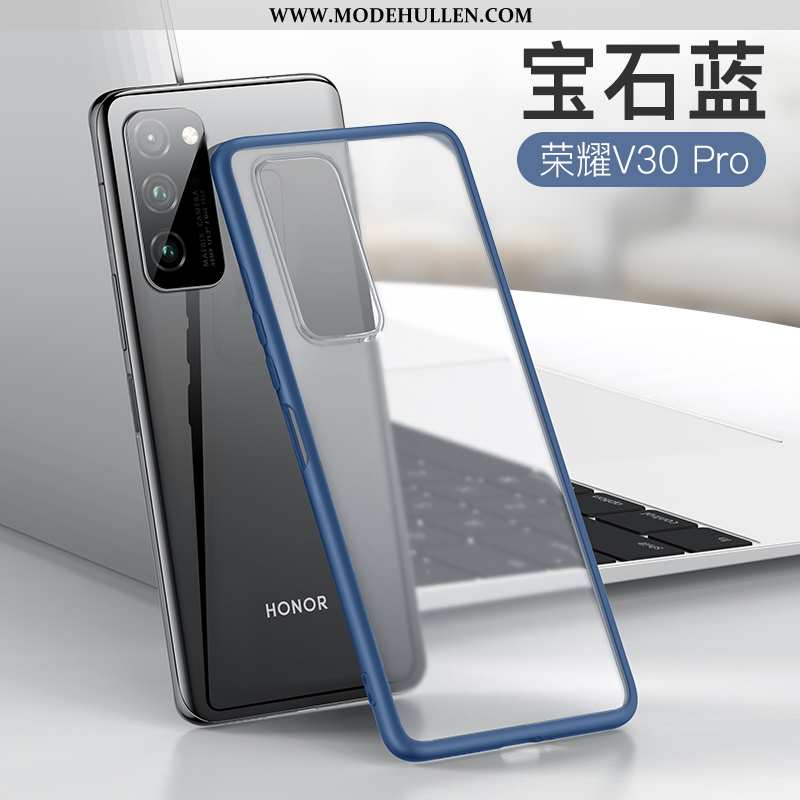 Hülle Honor View30 Pro Weiche Dünne Handy Schutz Blau Transparent Schwer