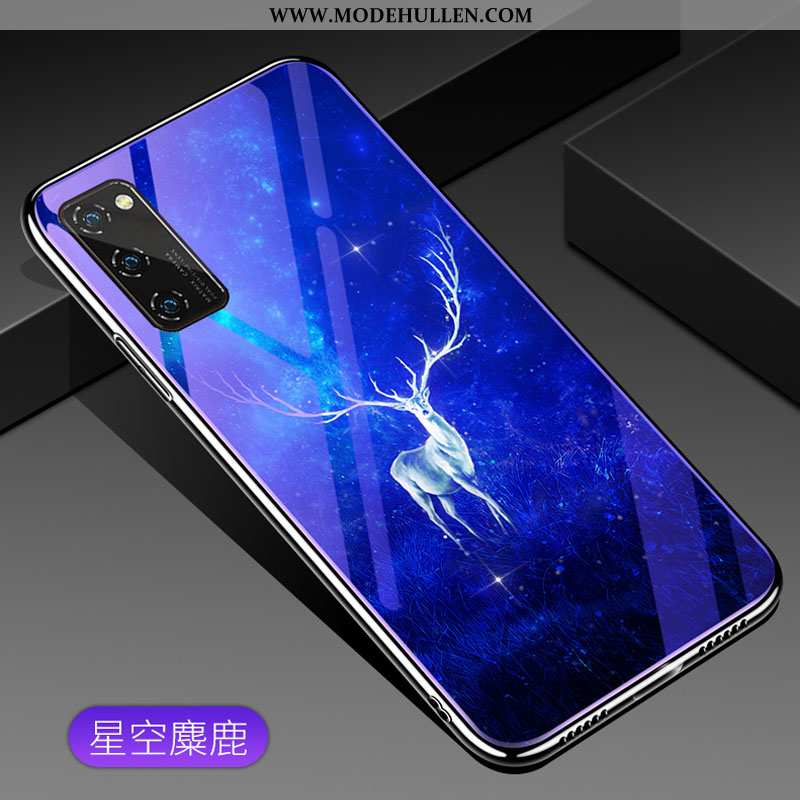 Hülle Honor View30 Super Dünne Hängende Verzierungen Mini Chinesische Art Silikon Anti-sturz Blau