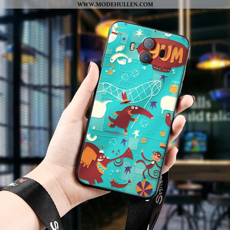 Hülle Huawei Mate 10 Karikatur Weiche Neu Kreativ Nubuck Dreidimensional Dunkelblau